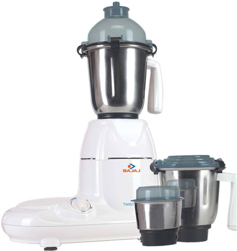 Bajaj Majesty Twister 750 W Mixer Grinder(White, 3 Jars)