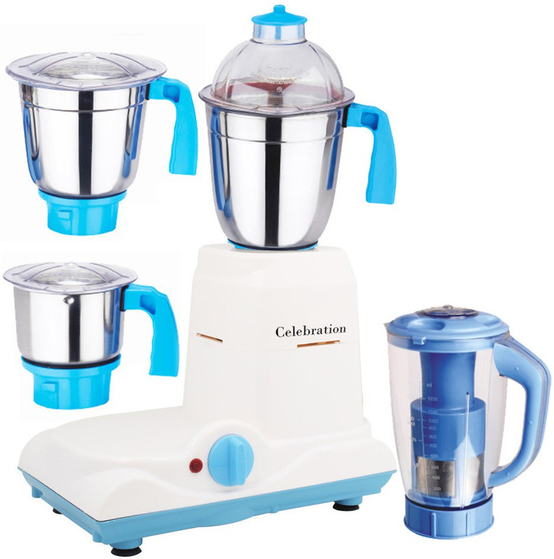 Celebration MG16 14 Celeb 600 Baba 600 W Mixer Grinder(White, 4 Jars)