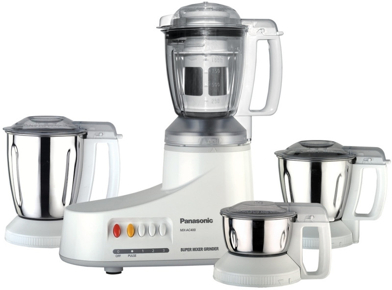 Panasonic MX AC 400 550 W Mixer Grinder(White, 4 Jars)