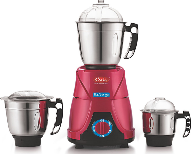 Bala bal ganga 650 W Mixer Grinder(apple red, 3 Jars)