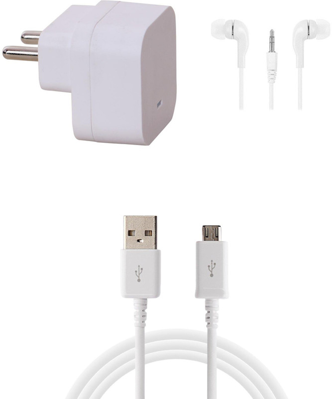 Furst Wall Charger Accessory Combo for Yu Yureka Note(White)