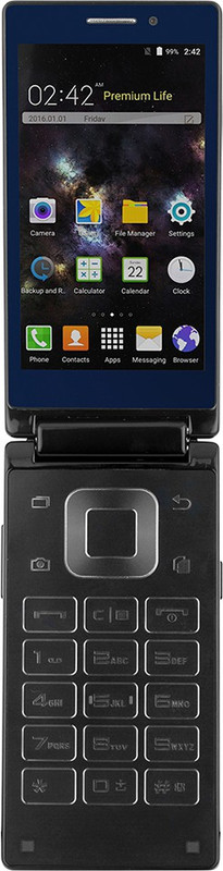 Kara T2 Android Dual Screen Flip Phone (Blue, 8 GB)(2 GB RAM)