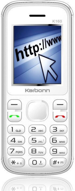 Karbonn K160(Silver, White)