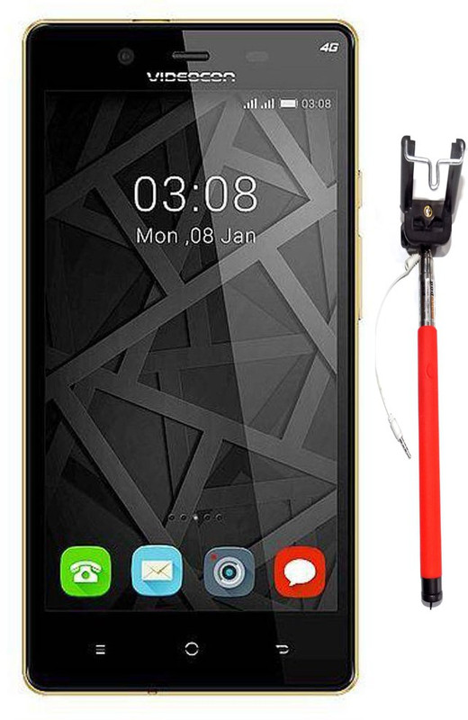 Videocon Krypton V50FG (Black and Gold, 16 GB)(2 GB RAM)