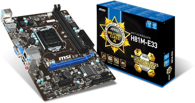MSI H81M-E33 Motherboard(Black)