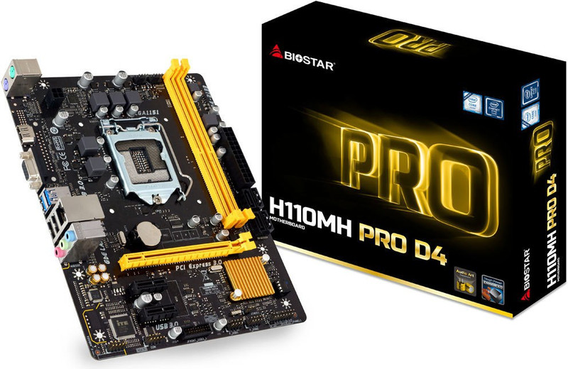 BIOSTAR H110MH PRO D4 Motherboard(Black)