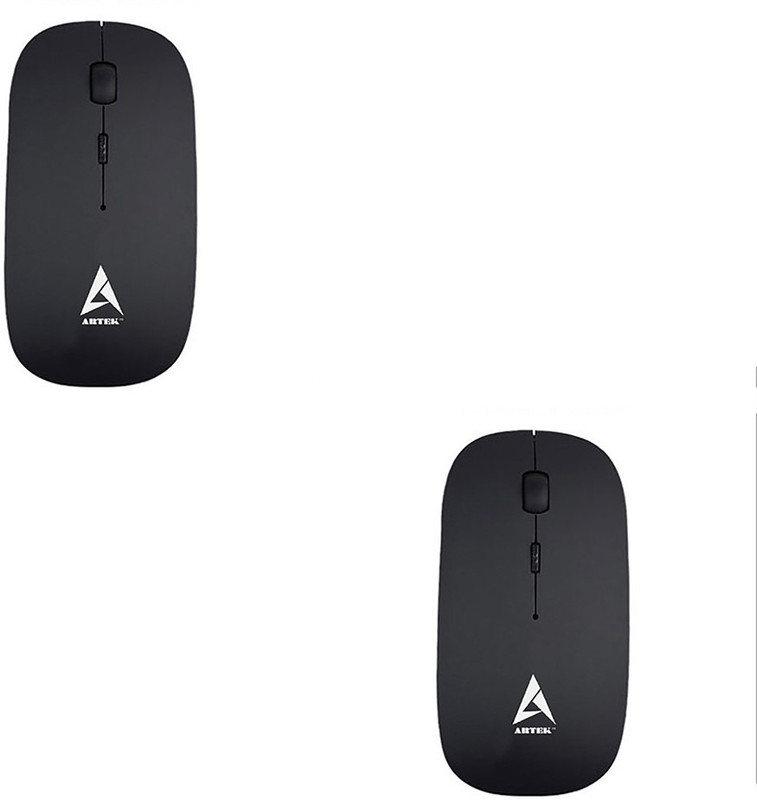 Artek Classic Pack of 2 Wireless Ambidextrous Optical Mouse(USB, Black)