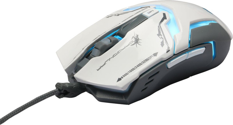 Dragon War ELE-G10 Wired Laser Gaming Mouse(USB, White)