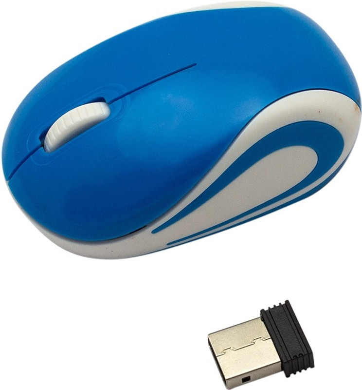 Speed Mini 2.4Ghz Wireless Optical Mouse(Bluetooth, White, Blue)