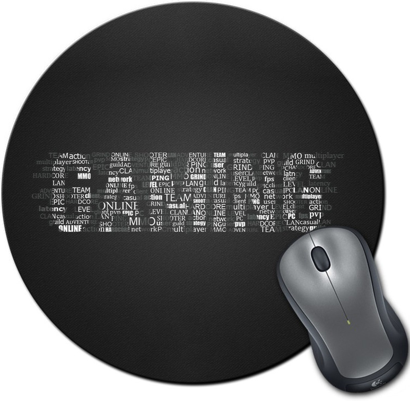 Rangeele Inkers Gaming Typography Round Mousepad(Multicolor) Rangeele Inkers Gaming Typography Round Mousepad(Multicolor)