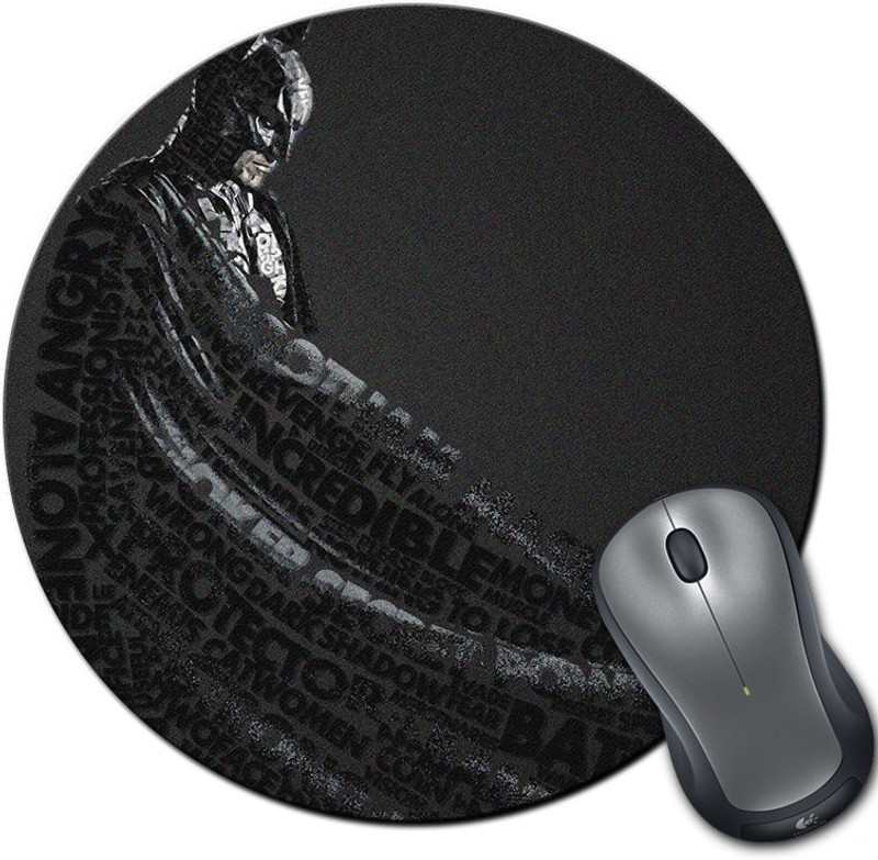 Rangeele Inkers Batman Typography Round Mousepad(Multicolor) Rangeele Inkers Batman Typography Round Mousepad(Multicolor)