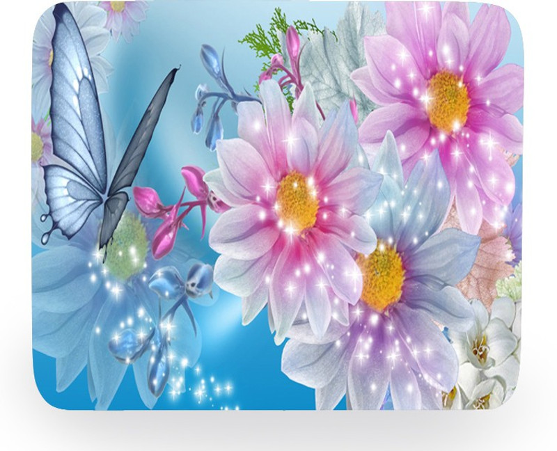 PhotogiftsIndia Butterfly On Flower Mousepad(Multicolor) PhotogiftsIndia Butterfly On Flower Mousepad(Multicolor)