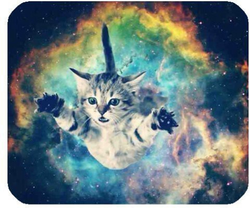 Magic Cases Galaxy Space Cat Mini Design Mousepad(Multicolor)