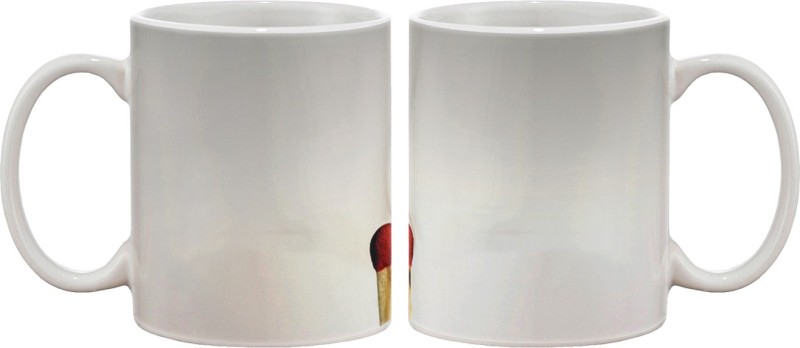 Artifa Match Stick Ceramic, Porcelain Mug(350 ml)