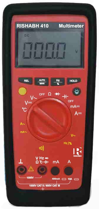 RISHABH 410 Digital Multimeter(Red 4000 Counts)