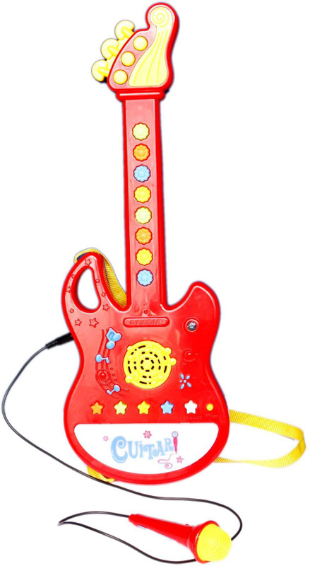 Homeshopeez Musical Guitar With Mic(Multicolor)