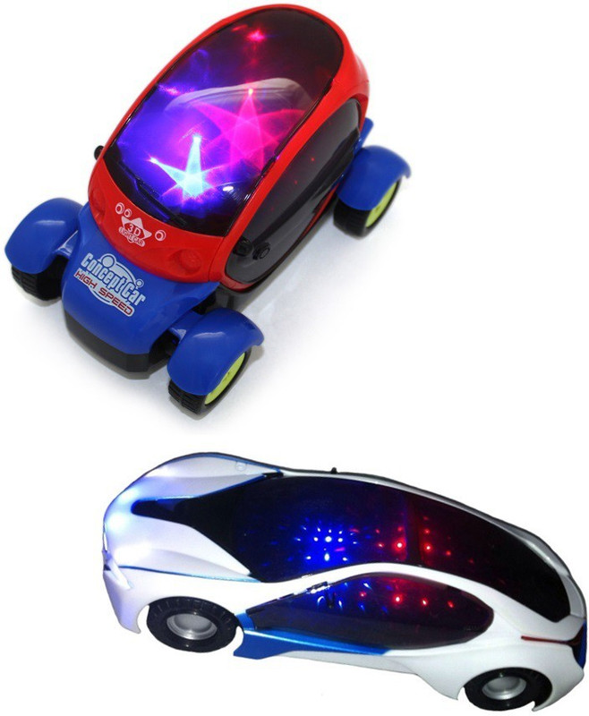 New Pinch combo of 3d LED Light And Music Car(size- small)(Multicolor)