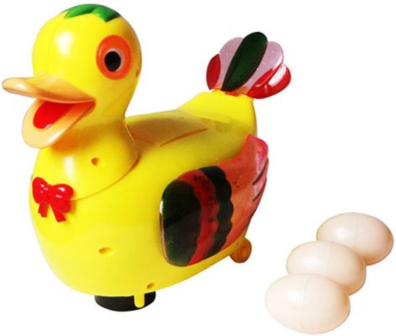 Khareedi Egg Laying Funny Duck Bump Toy(Yellow)