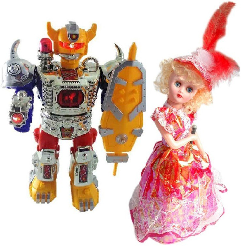 New Pinch Combo Of Dancing Robot beat the megnum With musical doll for kids(Multicolor)