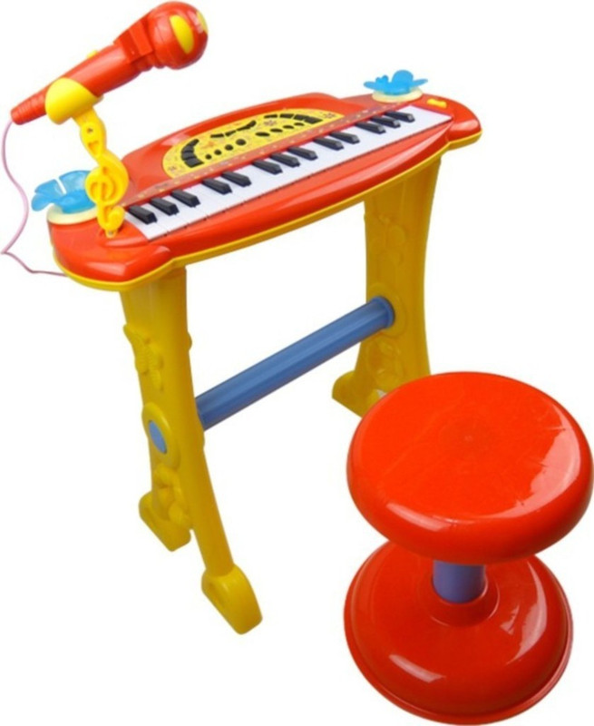 Fantasy India Electronic Symphonic Piano / Key Board Organ – Educational Musical Toy With Mp3 Plug-In Option + Sing-Along Microphone(Red)