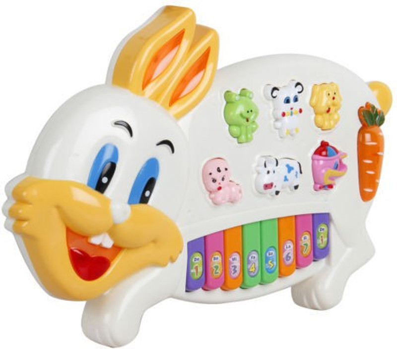 Unica Rabbit shaped Keyboard Piano Learning Toy for Kids,Birthday Gift(Multicolor)