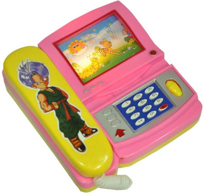 New Pinch Multicolor Musical Phone with Cartoon Moving Screen(Multicolor)