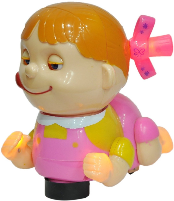 Gifts & Arts Nyrwana Musical Naughty Baby Girl Lights With Bump And Go Action(Pink)