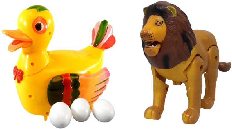 New Pinch combo of Funny Duck Lays Eggs with Lion Light & Sound Battery Operated Toy(Multicolor)