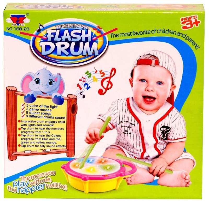 Homeshopeez Musical Flash Drum(Multicolor)