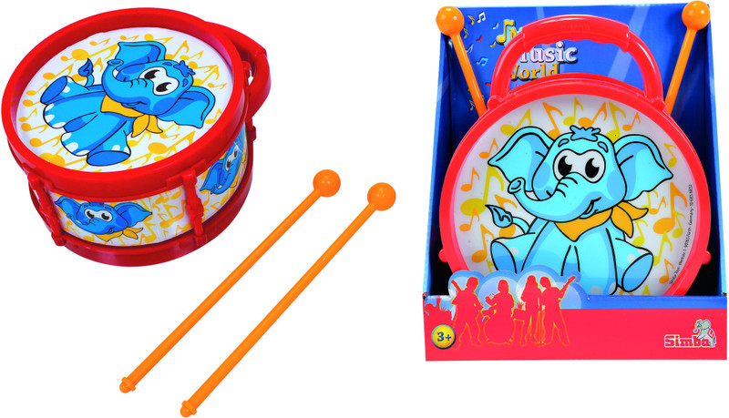 Simba My Music World Drum with 2 Drumsticks Elephant Version(Multicolor)
