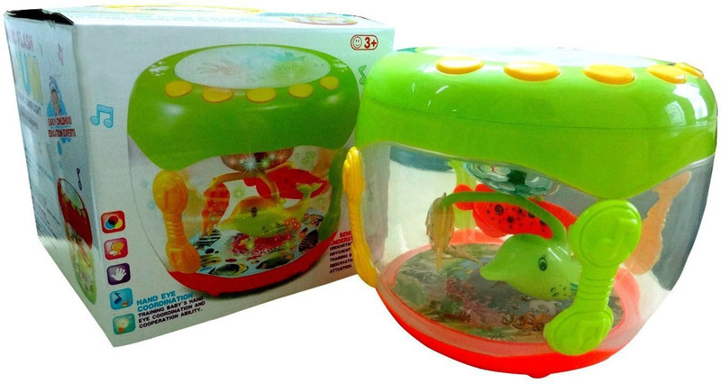 Zeemon Musical Sound Rotating Fish Lamp Light Flash Drum(Multicolor)
