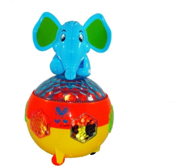 Turban Toys Battery Operated Musical Elephant With Light, Bump & Go Action(Multicolor)