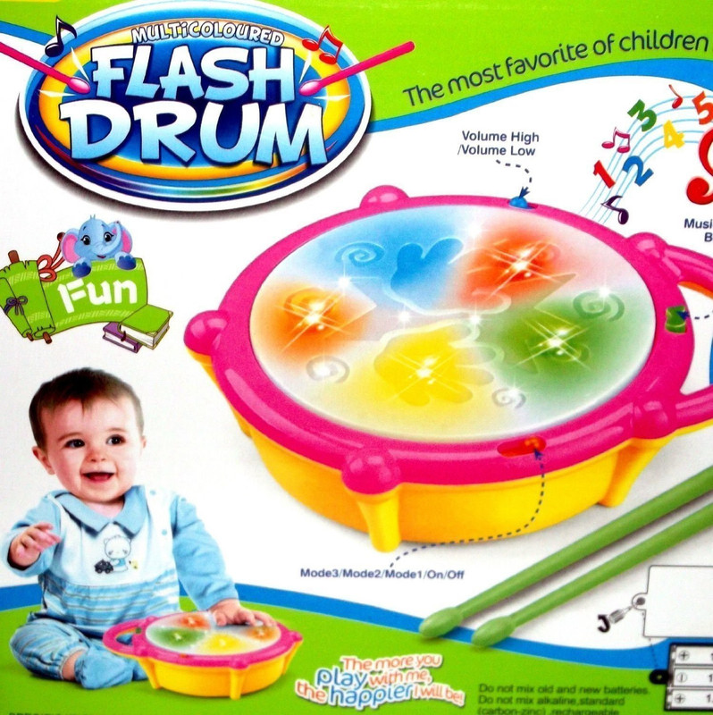 Happy Hours Musical Flash Drum for kids(Multicolor)