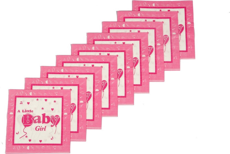 Funcart Little Baby Girl Pink Napkins(9 Sheets)