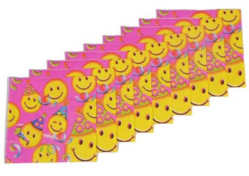 Funcart Smiley Theme Party Pink Napkins(9 Sheets)
