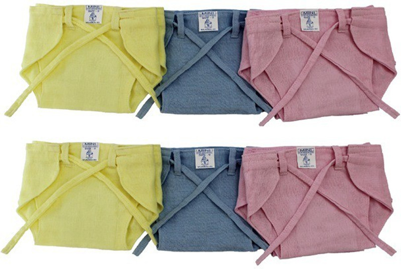 Super Baby New Just Born 100% Double Cotton Cloth Nadi Washable Reusable Cushioned Padded Cotton Diaper/Langot Mini,(0-3 Months)