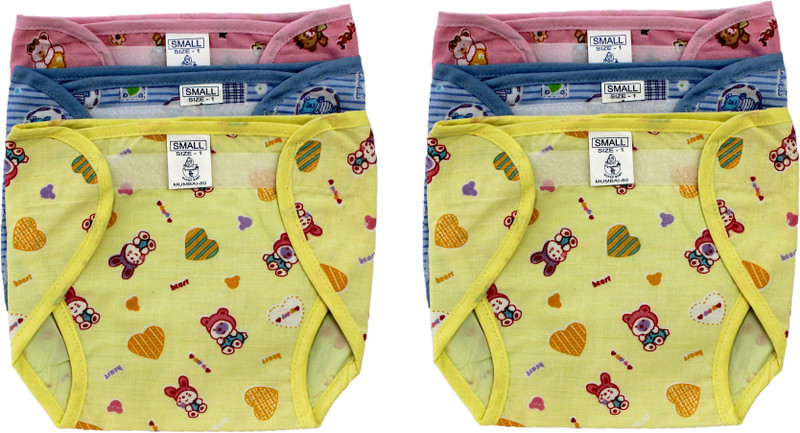 Super Baby New Just Born Outside Printed Cotton Inside Plastic Washable Reusable Diaper/Langot with Velcro(0-3Months)