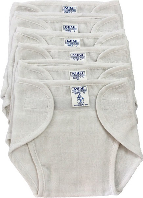 Super Baby Pack of 6, White (3-6 Months) Cushioned Padded 100% Double Cotton Pocket Cover Thick Cloth Washable Reusable