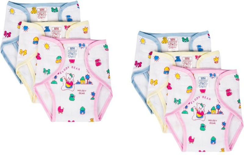 Baby Joy New Just Born Inside Outside Printed Diaper/Langot Cushioned Padded Nappies Mini,(0-3 Months)