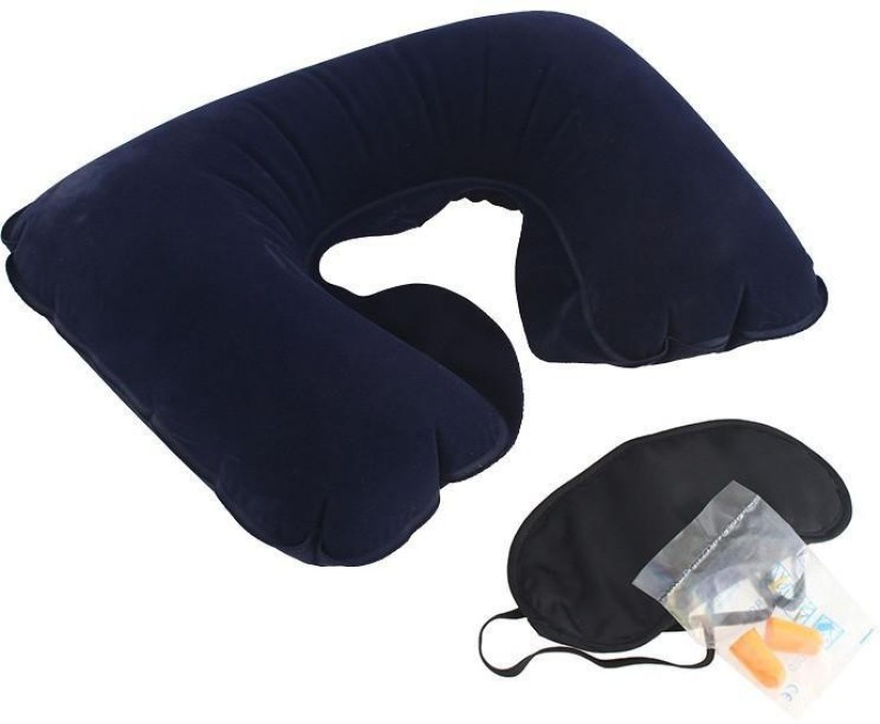 MK Huezzz Anti Noise Earplug Neck Pillow & Eye Shade(Black)