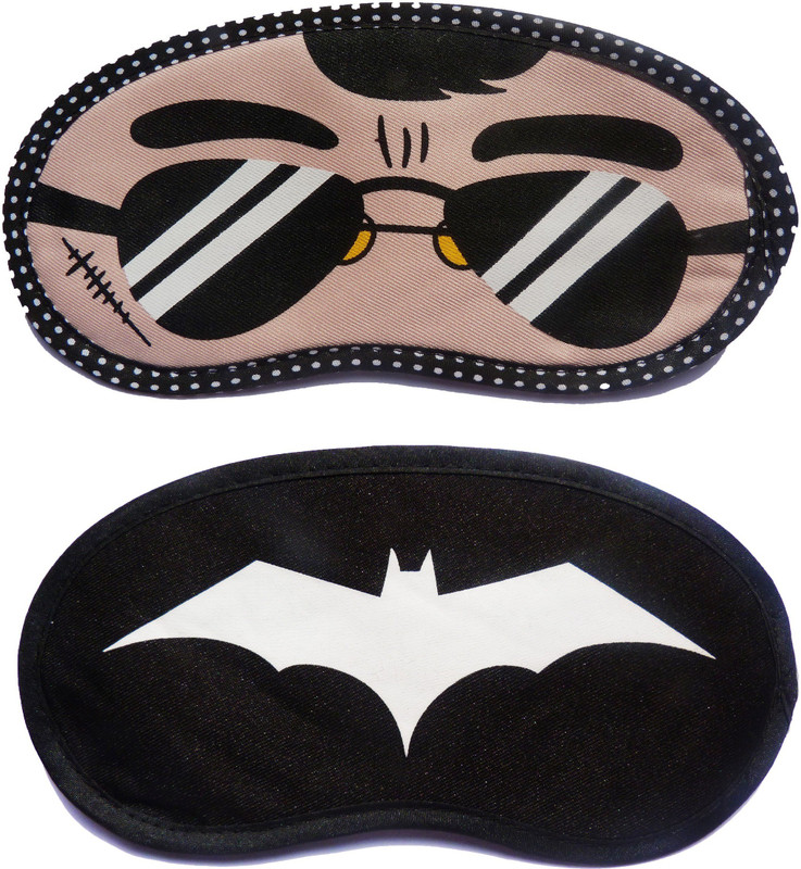Jonty BlackSpecs-WhiteBat Cartoon Travel Sleeping Eye Cover Blindfold (Pack of 2) Eye Shade(Multicolor)