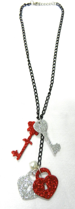 Carolz Jewelry Foam Lock and Key Chain Metal Chain