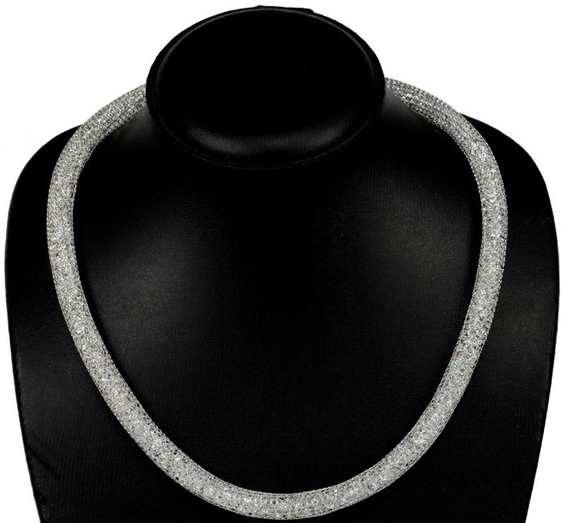 Jewels Guru Cubic Zirconia Brass Chain