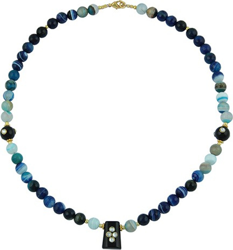 Pearlz Ocean Agate Brass Necklace