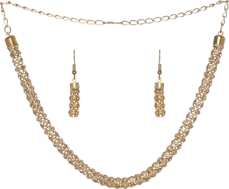 veejay fashion Cubic Zirconia Copper Plated Alloy Necklace Set