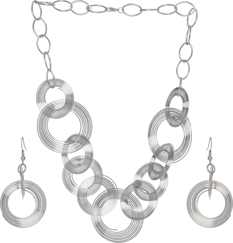veejay fashion Silver Plated Alloy Necklace Set