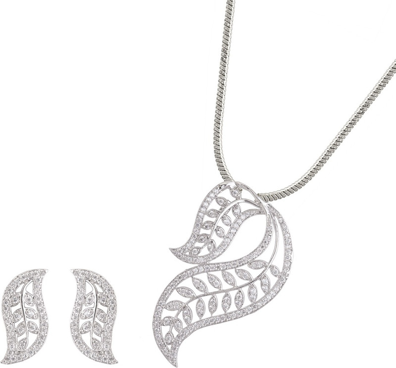 DD Pearls Cubic Zirconia Sterling Silver Chain Set