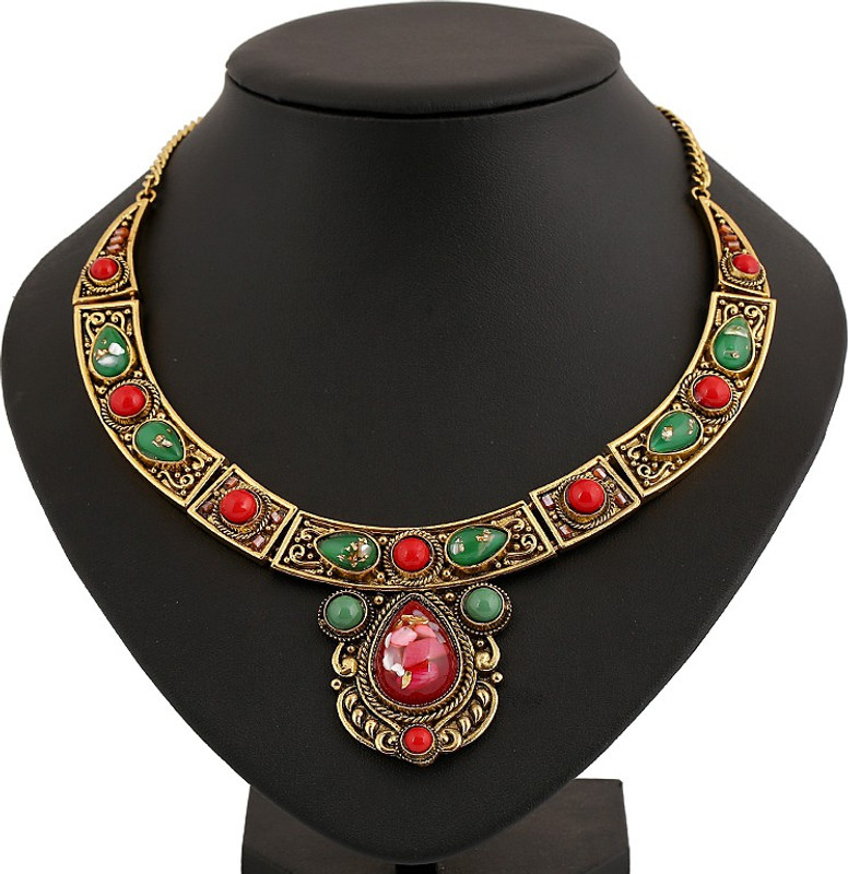 Insia Festive Fiesta Statement Necklace Enamel Plated Alloy Necklace