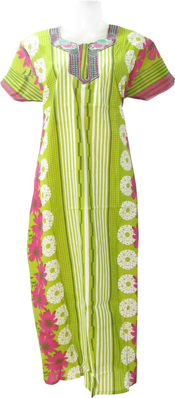 Revinfashions Women Nighty(Light Green)