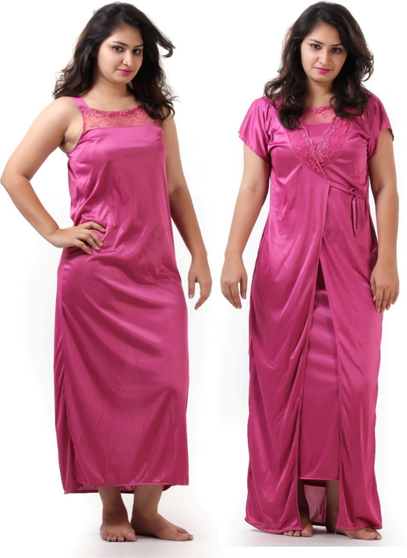 Fabme Women Nighty(Maroon)